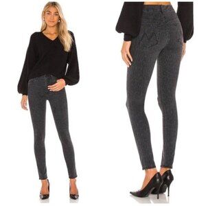 MOTHER Looker Bad Cat Skinny Jeans Women’s Size 25 Cheetah Print High Waist